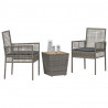 Zestaw Bistro Ogrodowego 3 pcs Szary polirattan