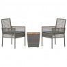 Zestaw Bistro Ogrodowego 3 pcs Szary polirattan