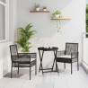 Zestaw Bistro Ogrodowego 3 pcs Czarny polirattan