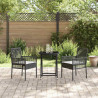 Zestaw Bistro Ogrodowego 3 pcs Czarny polirattan