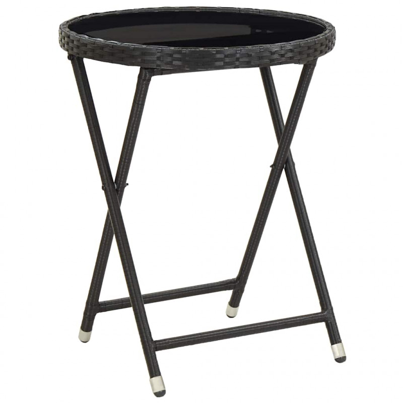 Zestaw Bistro Ogrodowego 3 pcs Czarny polirattan