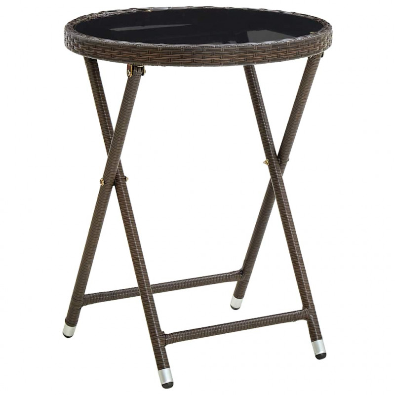 Zestaw Bistro Ogrodowego 3 pcs Brązowy polirattan