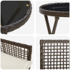 Zestaw Bistro Ogrodowego 3 pcs Brązowy polirattan