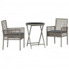 Zestaw Bistro Ogrodowego 3 pcs Szary polirattan