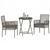Zestaw Bistro Ogrodowego 3 pcs Szary polirattan