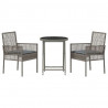 Zestaw Bistro Ogrodowego 3 pcs Szary polirattan