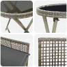Zestaw Bistro Ogrodowego 3 pcs Szary polirattan