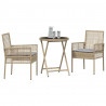Zestaw Bistro Ogrodowego 3 pcs Beżowy polirattan