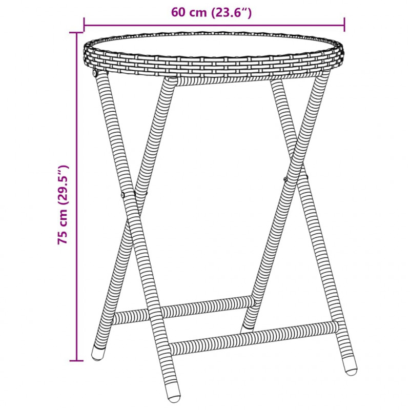 Zestaw Bistro Ogrodowego 3 pcs Beżowy polirattan