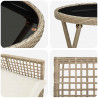 Zestaw Bistro Ogrodowego 3 pcs Beżowy polirattan
