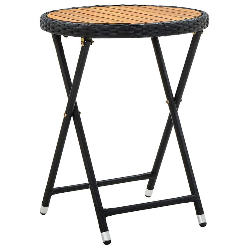 Zestaw Bistro Ogrodowego 3 pcs Czarny polirattan