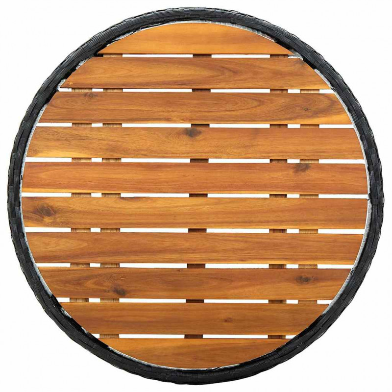 Zestaw Bistro Ogrodowego 3 pcs Czarny polirattan