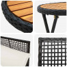 Zestaw Bistro Ogrodowego 3 pcs Czarny polirattan