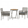 Zestaw Bistro Ogrodowego 3 pcs Szary polirattan