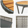 Zestaw Bistro Ogrodowego 3 pcs Szary polirattan