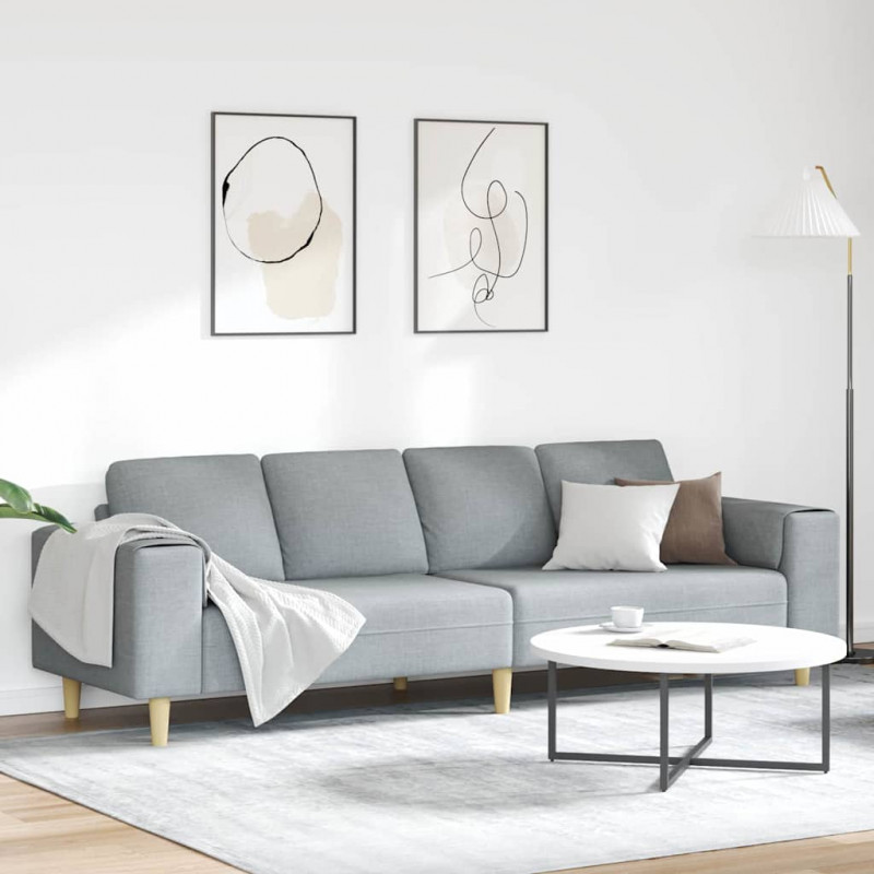 Sofa do salonu Jasnoszary 250 x 77 x 76 cm Poliester