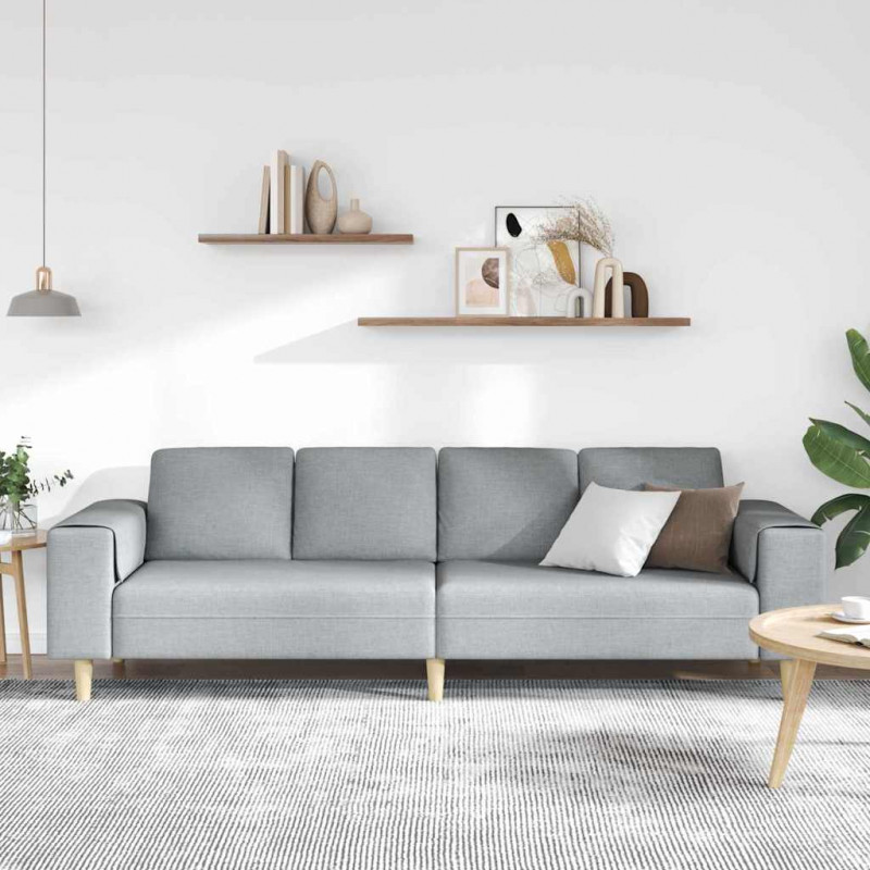 Sofa do salonu Jasnoszary 250 x 77 x 76 cm Poliester