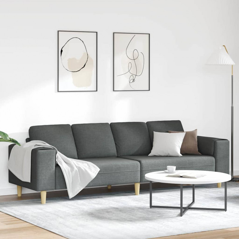 Sofa do salonu Ciemnoszary 250 x 77 x 76 cm Poliester