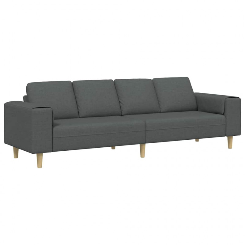 Sofa do salonu Ciemnoszary 250 x 77 x 76 cm Poliester