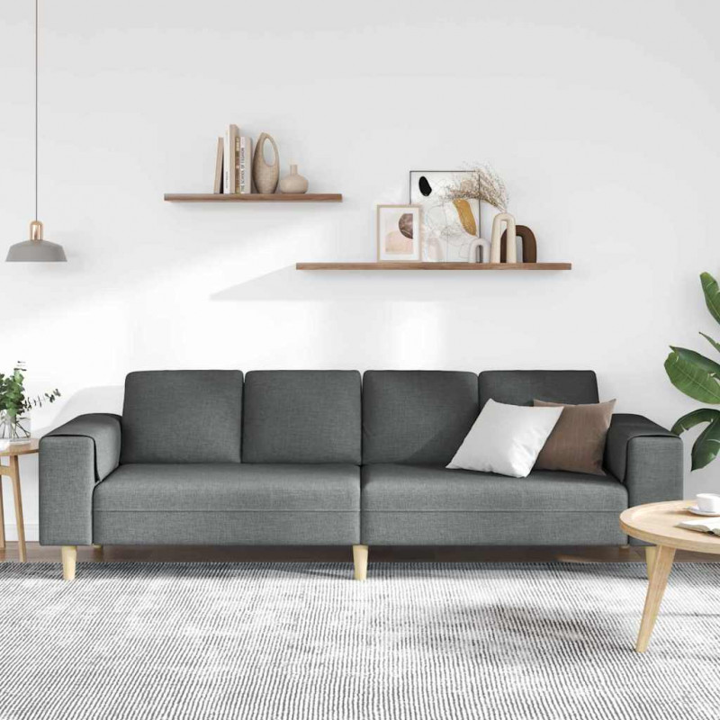 Sofa do salonu Ciemnoszary 250 x 77 x 76 cm Poliester