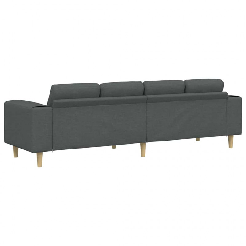 Sofa do salonu Ciemnoszary 250 x 77 x 76 cm Poliester