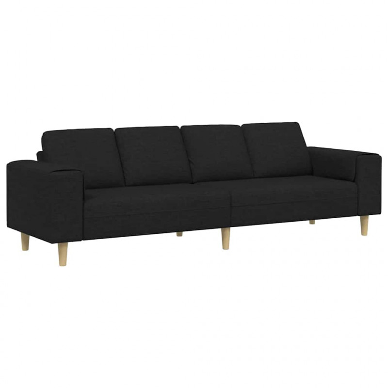 Sofa do salonu Czarny 250 x 77 x 76 cm Poliester