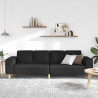 Sofa do salonu Czarny 250 x 77 x 76 cm Poliester