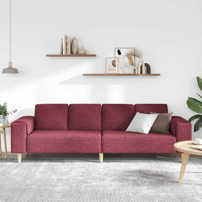 Sofa do salonu Czerwone wino 250 x 77 x 76 cm Poliester