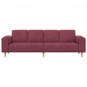 Sofa do salonu Czerwone wino 250 x 77 x 76 cm Poliester