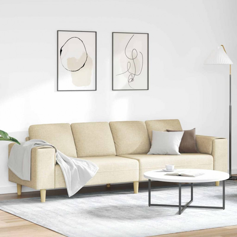 Sofa do salonu Kremowy 250 x 77 x 76 cm Poliester