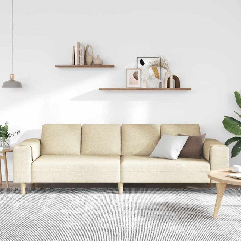 Sofa do salonu Kremowy 250 x 77 x 76 cm Poliester