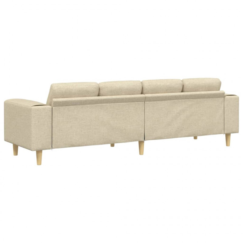 Sofa do salonu Kremowy 250 x 77 x 76 cm Poliester
