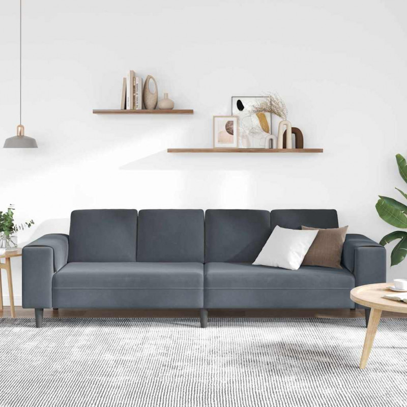 Sofa do salonu Ciemnoszary 250 x 77 x 76 cm
