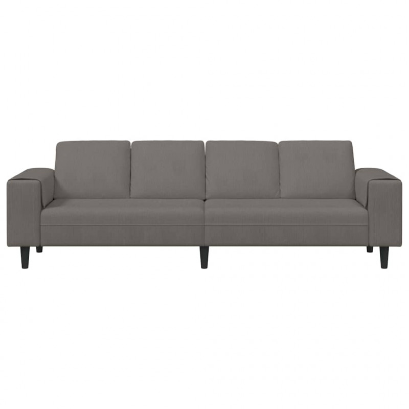Sofa z poduszką Jasnoszary 250 x 77 x 76 cm Tkanina sztruksowa