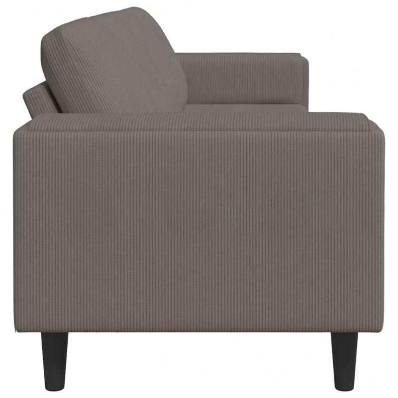 Sofa z poduszką Jasnoszary 250 x 77 x 76 cm Tkanina sztruksowa