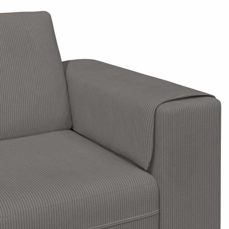 Sofa z poduszką Jasnoszary 250 x 77 x 76 cm Tkanina sztruksowa