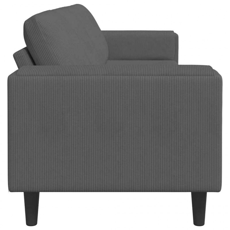 Sofa z poduszką Ciemnoszary 250 x 77 x 76 cm Tkanina sztruksowa