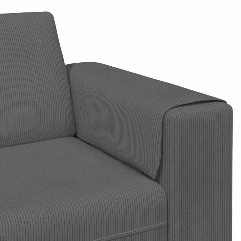 Sofa z poduszką Ciemnoszary 250 x 77 x 76 cm Tkanina sztruksowa