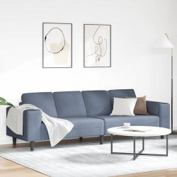 Sofa z poduszką Niebieski 250 x 77 x 76 cm Tkanina sztruksowa