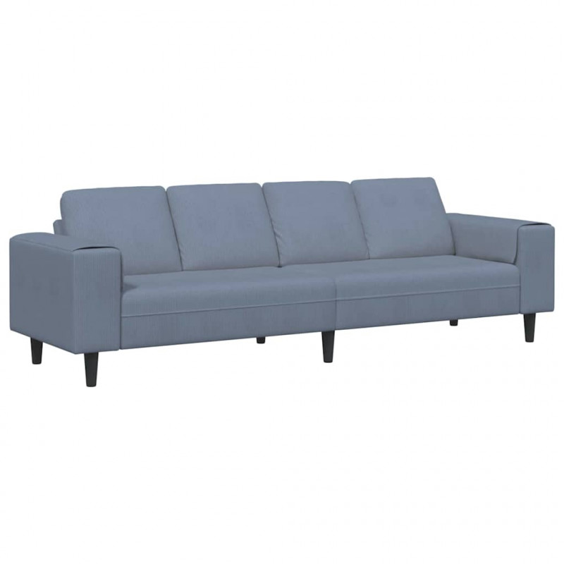 Sofa z poduszką Niebieski 250 x 77 x 76 cm Tkanina sztruksowa