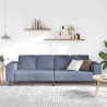 Sofa z poduszką Niebieski 250 x 77 x 76 cm Tkanina sztruksowa