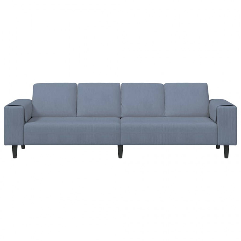 Sofa z poduszką Niebieski 250 x 77 x 76 cm Tkanina sztruksowa