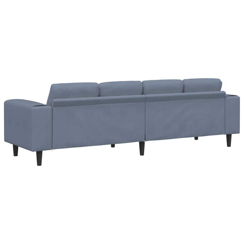 Sofa z poduszką Niebieski 250 x 77 x 76 cm Tkanina sztruksowa