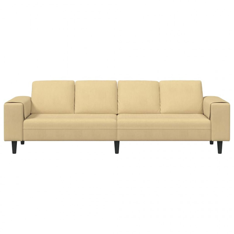 Sofa Szary zielony 250 x 77 x 76 cm Tkanina sztruksowa