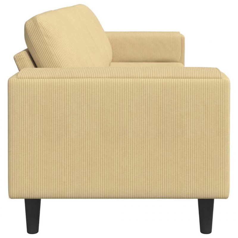 Sofa Szary zielony 250 x 77 x 76 cm Tkanina sztruksowa