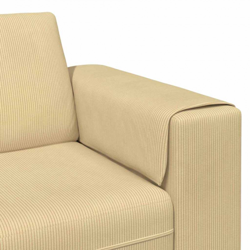 Sofa Szary zielony 250 x 77 x 76 cm Tkanina sztruksowa