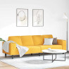Sofa z poduszką Jasnożółty 250 x 77 x 76 cm Tkanina sztruksowa