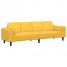 Sofa z poduszką Jasnożółty 250 x 77 x 76 cm Tkanina sztruksowa