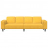 Sofa z poduszką Jasnożółty 250 x 77 x 76 cm Tkanina sztruksowa