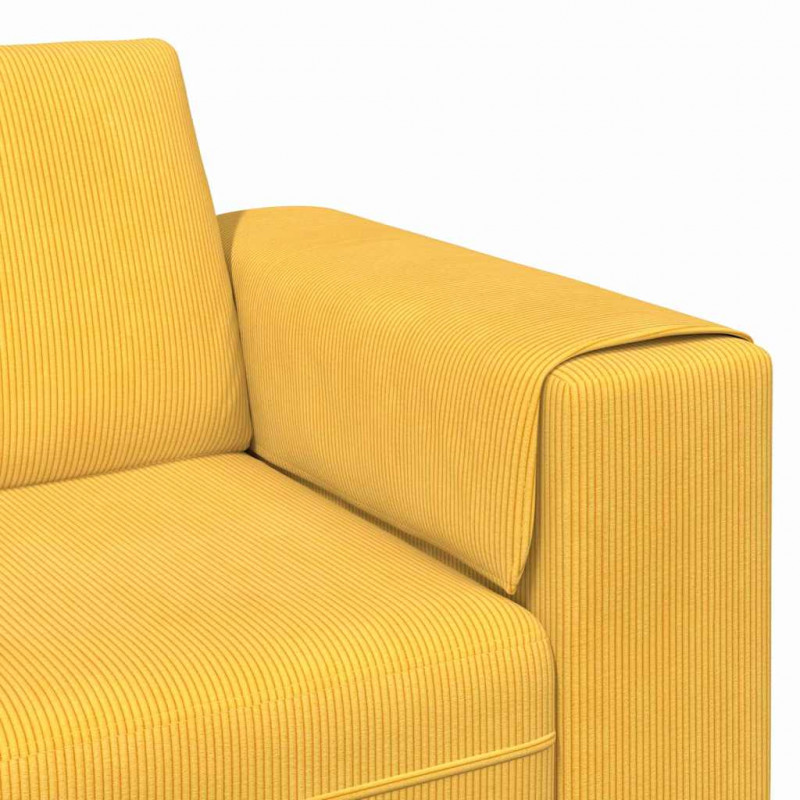 Sofa z poduszką Jasnożółty 250 x 77 x 76 cm Tkanina sztruksowa